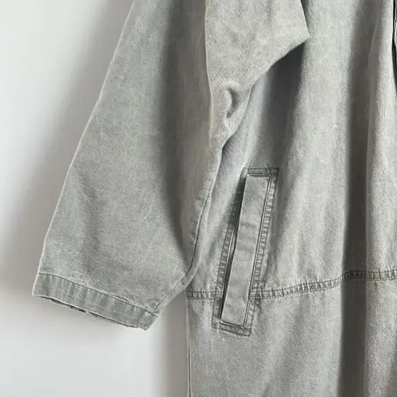 Vintage Rigolletto longline broadcloth oversized snap front duster jacket sz M - Picture 3 of 12